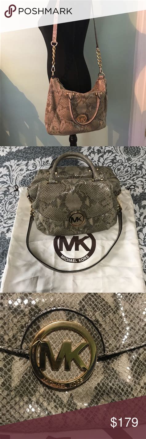 michael kors snake print crossbody bag.